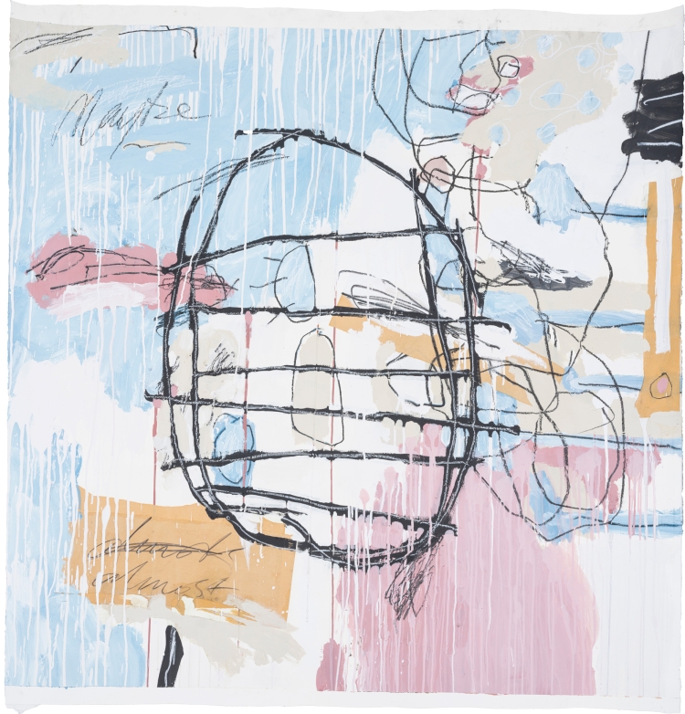 「Maybe Almost」 2015 Acrylic, graphite, chalk and collage on paper W1390×H1400mm