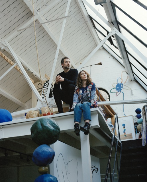 Idris Khan and Annie Morris in their studio, 2023 Photography: Vikram Kushwah