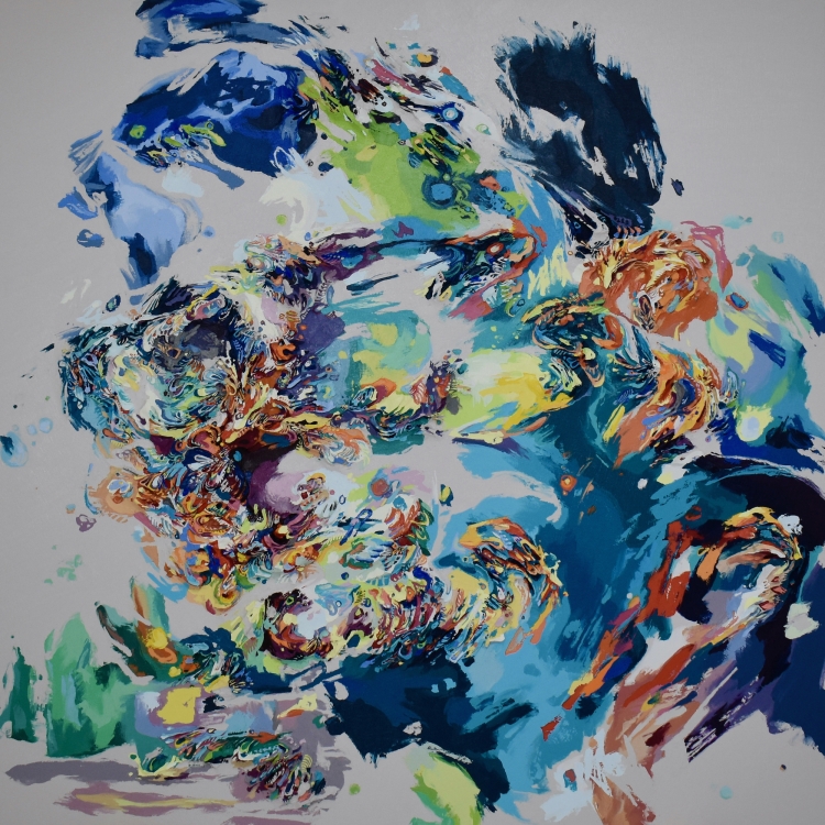 Anne Kagioka Rigoulet Portrait-5 2021 Oil and mixed media on panel 162.0 x 162.0 cm