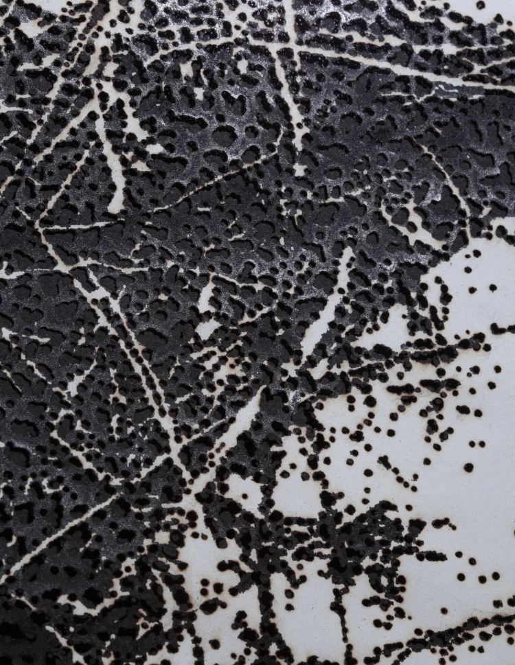 [Detail] Untitled (woodland). 2022. Burnt paper mounted on wood panel. 150 x 380cm. Photo by 木奥恵三. ©2024 Kosuke Ichikawa/Soni. & Co. All Rights Reserved.
