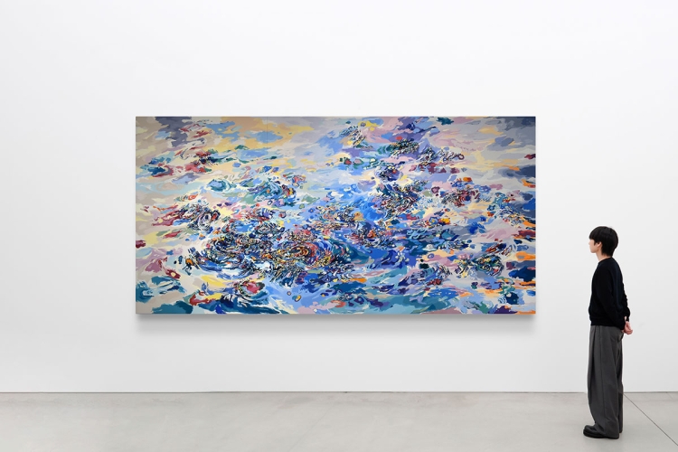 Reflection h-35, 2024, oil and mixed media on panel, 194.0 x 390.0 cm