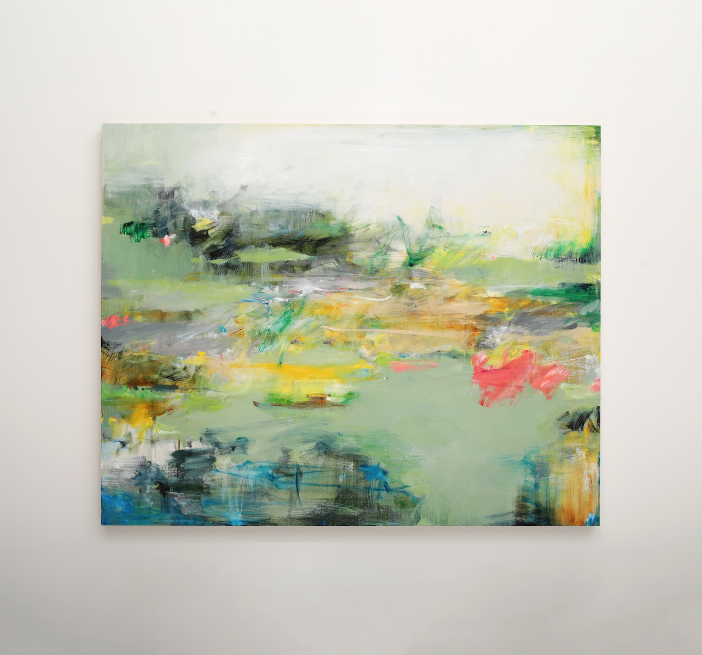 Midori Arai 新井 碧 「reflecting on the water's surface」 2024 キャンバスにパステル、鉛筆、油彩 pastel,pencil and oil on canvas H 163.0 cm × W 131.3 cm