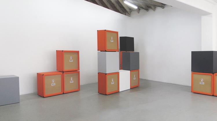 Orange Speaker Cabinets and Gray Scale Boxes