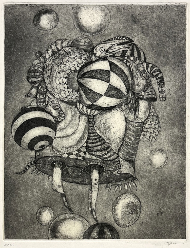 加納光於 《鳥》 1956 エッチング 30.3×23.5cm